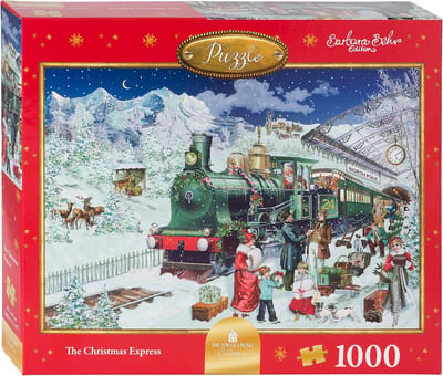 Kerstmis Puzzel 1000 Stukken - Winterse Trein Scène