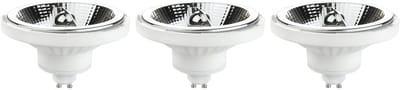 Spectrum LED AR111 Spot Lamp GU10 - 12W - 230V - 1250 Lumen - 6000K Koud Wit - Ø111mm - Voor Werkverlichting, Spiegelkast of Garage - 3 stuks