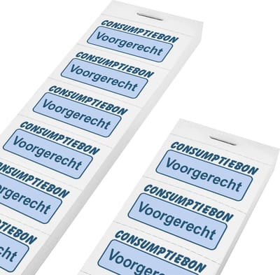 CombiCraft Consumptiebonnen voorgerecht 10 per strip wit - per 1000 bonnen