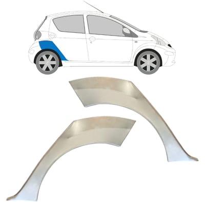 Reparatiepaneel achterspatbord voor Toyota Aygo 2005-2012 / Links + Rechts / Set