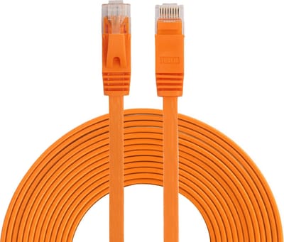By Qubix internetkabel - 10 meter - cat 6 - Ultra dunne Flat - Ethernet kabel - Netwerkkabel - (1000Mbps) - Oranje - UTP kabel - RJ45 - UTP kabel