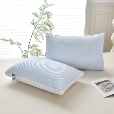 Koel en Ademend Iced Bean Bean Kussen voor de Zomer Cervicale Wervelkolom Hoog en Laag Kussenkern voor Huishoudelijk Gebruik 48*74cm white