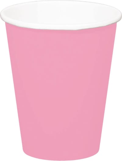 Folat Feest drinkbekers - 16x stuks - roze - papier - 350 ml - verjaardag/party