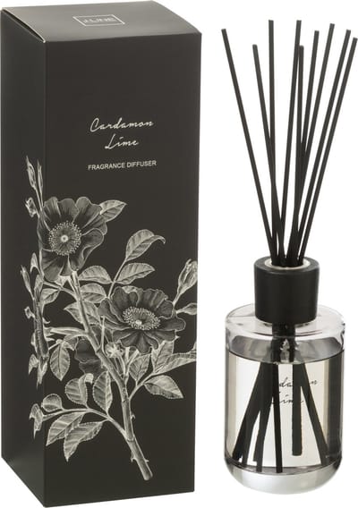 J-Line geurstokjes Walk in the Woods - Kardemom Limoen - zwart - 180 ml