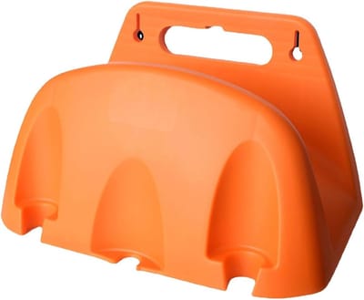Slanghouder - Wandslanghouder - Tuinslang Opbergen - Robuust Metaal - 21x16x21 cm - Oranje