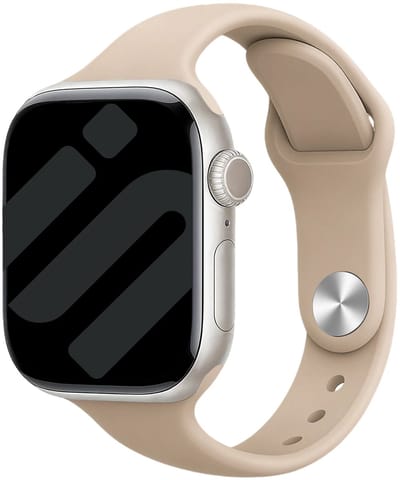 Strap-it Slimfit Siliconen Horlogeband – Beige – Geschikt voor Apple Watch 38/40/41/42mm (1/2/3/4/5/6/7/8/9/10/11/SE) – Dun & Comfortabel Dames Bandje – Lichtgewicht & Stijlvol Design
