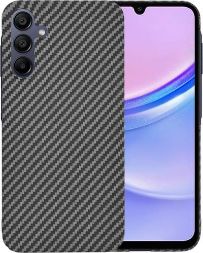 Hoesje geschikt voor Samsung Galaxy A15 4G/5G - Techsuit Carbonite FiberShell Carbon Back Cover - Zwart