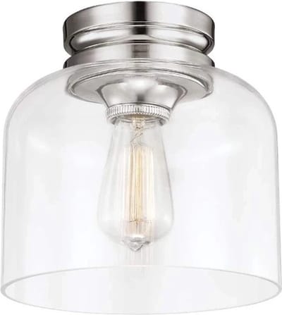 Landelijke Plafondlamp - Steady Lighting - Metaal - Landelijk - E27 - L: 22.9cm - Voor Binnen - Woonkamer - Eetkamer - Zilver