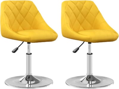 Eetkamerstoelen draaibaar 2 st fluweel mosterdgeel