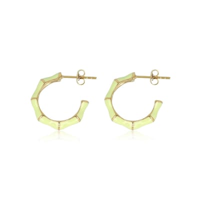 My Bendel - Oorsteker Goudkleurig met Groene Epoxy - Stralende Goudkleurige Oorsteker met Groene Epoxy - met Luxe Cadeauverpakking | Sieraden Voor Dames