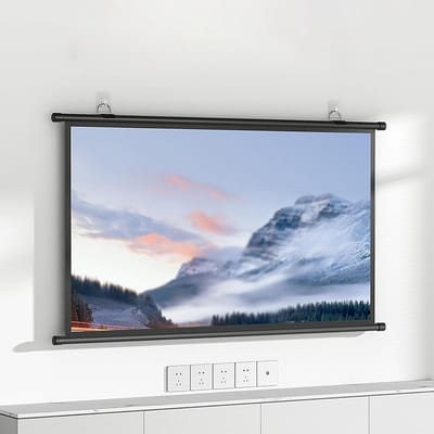 Projectiescherm Handmatig - Wandmontage Scherm - Thuisbioscoop Presentatie - Piano lak afwerking - 72 inch - Wit