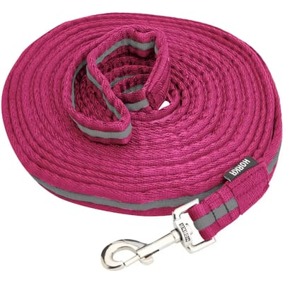 Horka Longeerlijn Met Karabijnhaak Polyester 8 Meter Roze