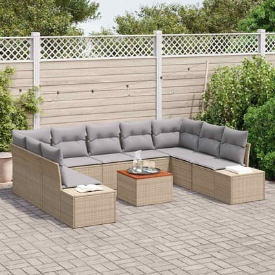 vidaXL - Tuinbank - Set - 10 - st - beige - en - lichtgrijs