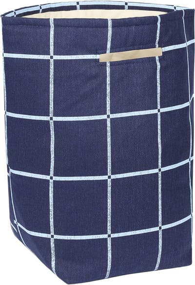 Nobodinoz Opbergmand Vibes - 44x56x28cm - Navy Blue Windowpane Vintage Effect