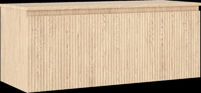 Mexen Rivel badkamerkastje onder wastafel 120 cm met blad, 1 lade, geribbeld, eiken - 91A20-12047-1-BFC81