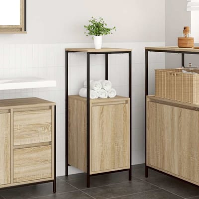 vidaXL - Badkamermeubel - met - planken - 36x35x95 - cm - Sonoma - eikenkleurig