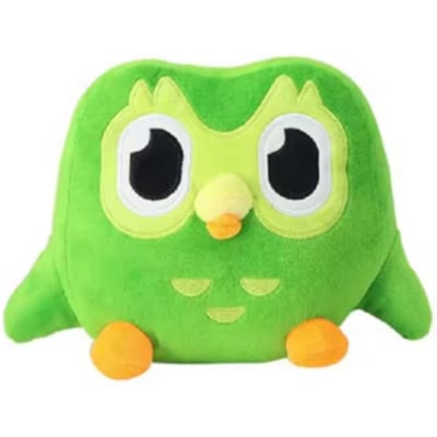 Groene Duolingo Uil Pluche Speelgoed Zacht Knuffeldier Pop Duo de Uil Cartoon Cadeau voor Kinderen Verjaardagscadeau yellow