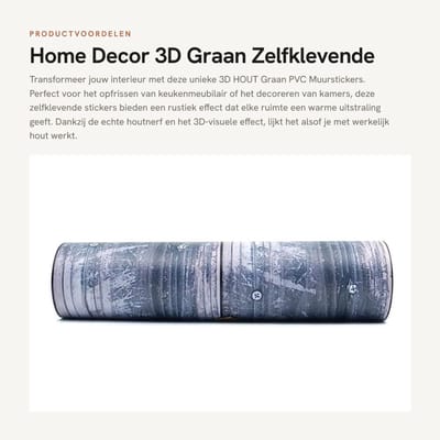 Dailygoods- Muurstickers 3D Hout Graan - Zelfklevend PVC - Waterdicht - Eenvoudig te Reinigen - 20cm x 5m - Veilig en Milieuvriendelijk - Wanddecoratie