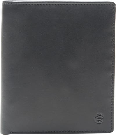 Esquire Leren Kaarthoes Logo Billfold Wallet Black Zwart