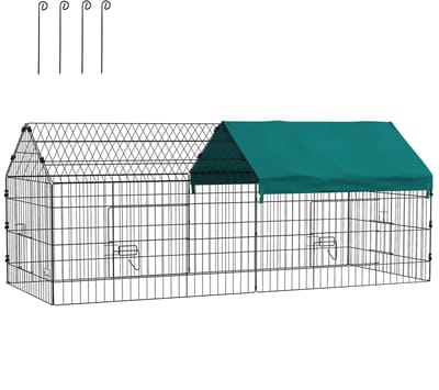 PawHut Kooi voor Kleine Dieren - Staal - 185x75x75cm - Groen