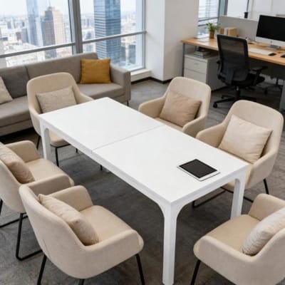 REDOM - Rechthoekige Eettafel - Industrieel - Voor Eetkamer En Kantoor - MDF En Metaal - Wit - 200 X 70 X 75 Cm
