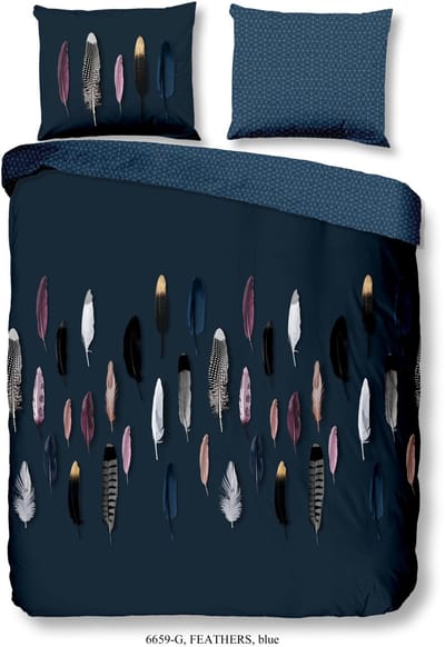 Good Morning dekbedovertrek veren - Lits jumeaux 240x200/220 cm - Blauw - 100% Katoen renforc�