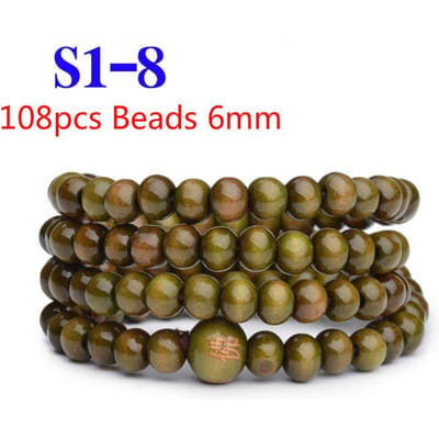 Pulseras 108 kralen 6 mm natuurlijk sandelhout boeddhistische Boeddha hout gebedskraal Mala unisex herenarmbanden