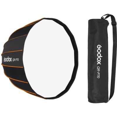 Godox Professional Parabolic Softbox 70 cm Diffuseur Bowens Mount avec sac de transport pour Studio Bowens Mount noir