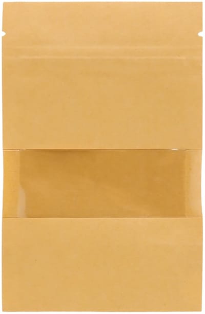Dailygoods- Papieren Zakken 60 Stuks - Herbruikbare Papieren Zakken - Kraft Papieren Draagtassen - Zelfsluitende Zakken - Waterdichte Zakken - Voedselzakken 14B x 9H cm