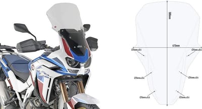 Motorfiets Windscherm - Deflector Kuipruit - Bescherming Tegen Wind - Duurzaam Acryl Materiaal - 50x50x20 cm - Transparant