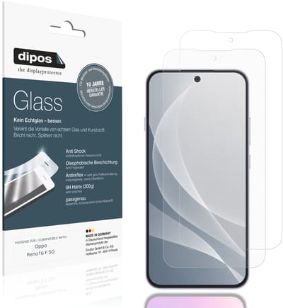 dipos – 2x Matte Pantserfolie geschikt voor Oppo Reno16 F 5G | 9H Screenprotector
