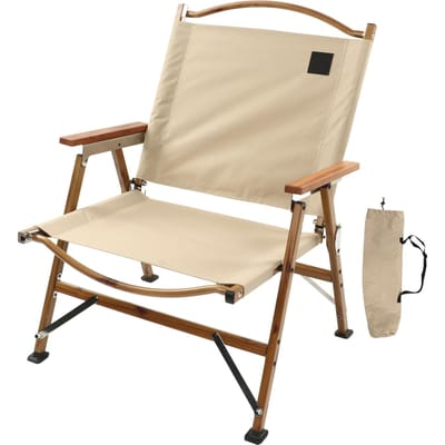 Chaise Pliante Portative avec Accoudoir Ultra Légère pour Pelouse Randonnée Plage Pêche Khaki