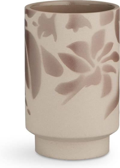 Kähler Design Kabell Vaas - Bloem motief - Hoogte 12,5 cm - Zand/Oud Rose