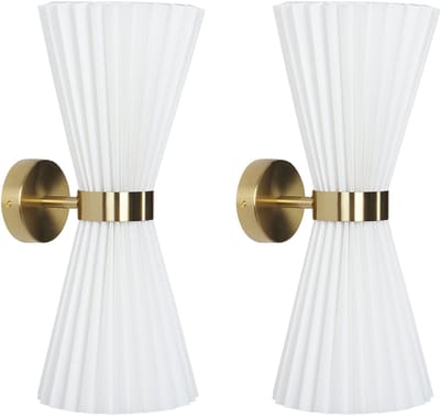 TELANG - Wandlamp set van 2 - Wit - Metaal