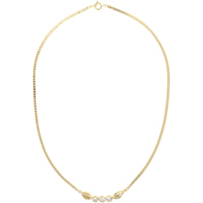 Behave – Ketting dames – Goudkleurig met glaskristal – 45 cm – Nikkelvrij