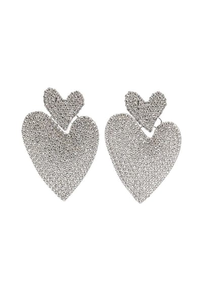 Margot Bardot Ilona Heart Oorbellen Silver