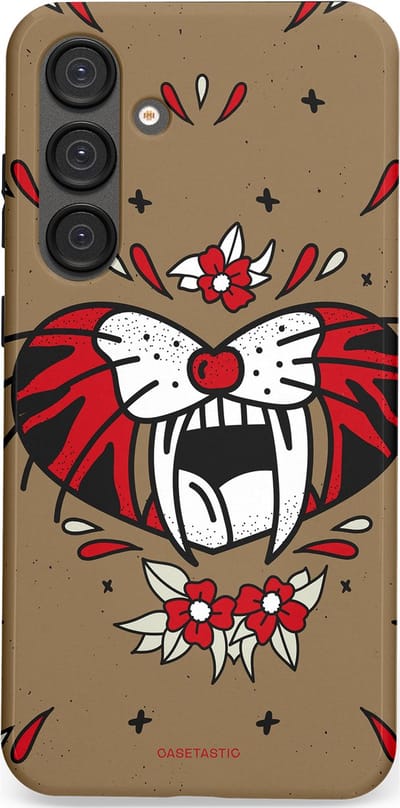 Casetastic hoesje geschikt voor Samsung Galaxy S25 Plus - Dubbellaagse bescherming - Wilde kracht - Fashion Case - Taupe Donkergrijs Bordeaux