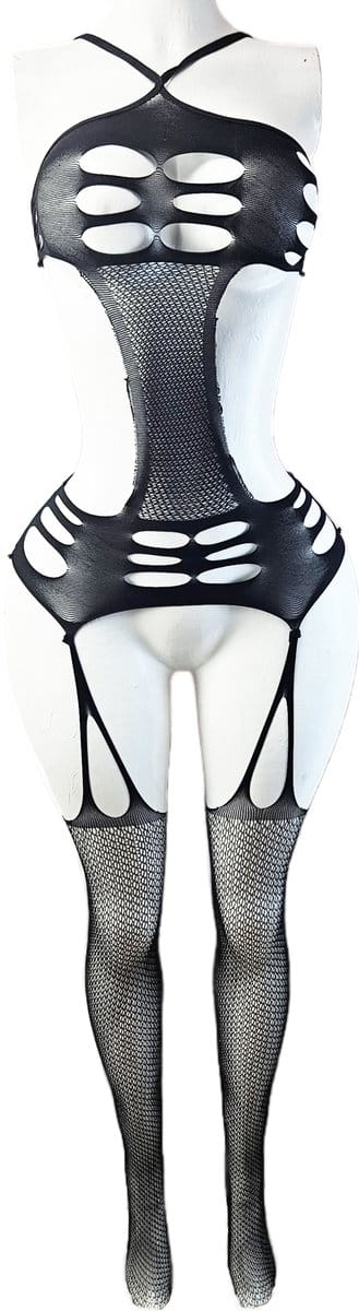 BamBella ® - Panty pak -Onesize - body suit - Dames - Onesize - Erotische jumpsuit van kant lingerie zwart