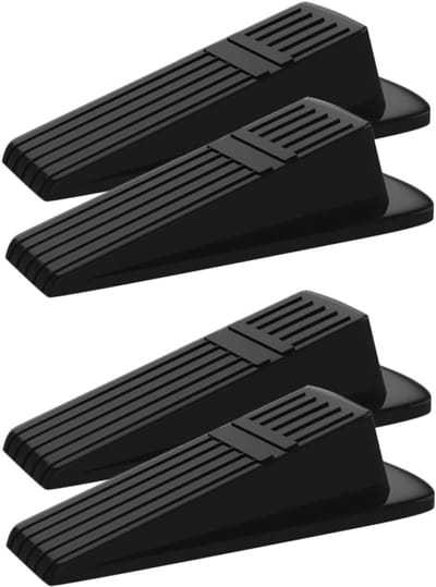 Deurstopper Set - Deurwiggen - Winddicht Houden - Verstelbaar Antislip - 12cm Lengte - Zwart