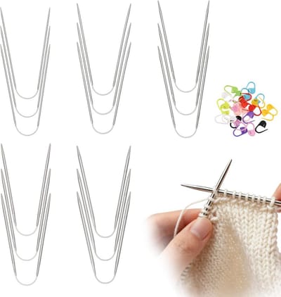 Set van 15 Rondbreinaalden RVS - Diverse Maten (2mm t/m 4mm) Inclusief 20 Stekenmarkeerders