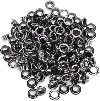 100 Stuks Ogen, Messing Ogen, Massief Metaal Antieke Stijl, Reparatieset met 100 Onderdelen en 6mm Zegelkit (Gun Kleur)