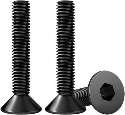 Set van 10 verzonken schroeven zwart roestvrij staal M8 x 30 mm DIN 7991 met zeskantkop voor stevige bevestiging