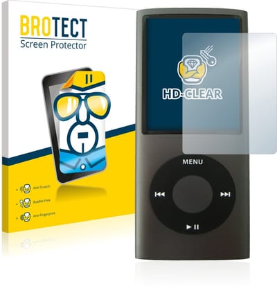 BROTECT - Screenprotector voor Apple iPod nano (4. Gen.) - Folie Beschermfolie transparant 2 Stuks