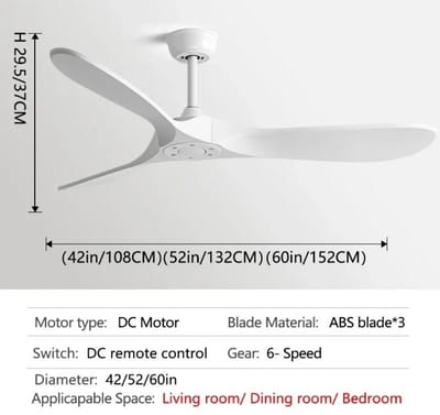 Nivard Plafondventilator - Met Verlichting - Plafond Ventilator - Met Lamp - Plafonniere Met Ventilator - Wit - 132cm