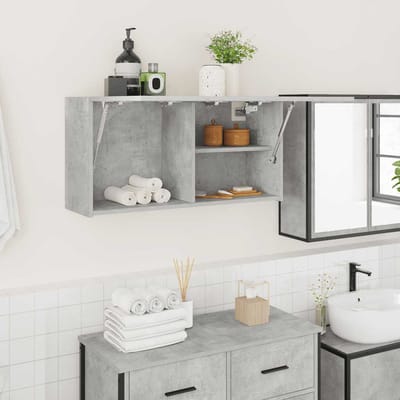 vidaXL - Badkamerwandkast - 80x25x40 - cm - bewerkt - hout - betongrijs