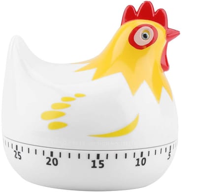 Allecto - Keukentimer - Kip Timers - Decoratieve Countdown Timer - Wit - Handige Kooktimer - Perfect voor Koken en Bakken