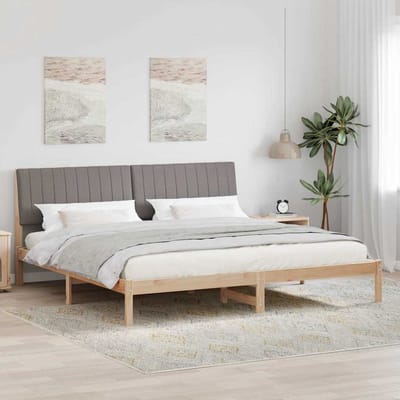 vidaXL - Bedframe - met - hoofdeinde - Bruin - 200 - x - 200 - cm - Massief - grenenhout
