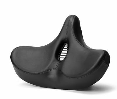 Rieba® Fietszadel XXL – Met Uitsparing - Comfortabel Zeer Breed Zadel - Tegen Zadelpijn – Waterdicht – Inclusief Zadelstrop – 32cm Breed - Unisex – Zwart