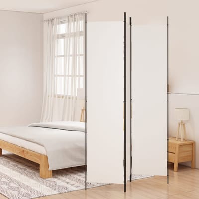 vidaXL - Kamerscherm - met - 3 - panelen - 150x220 - cm - stof - wit