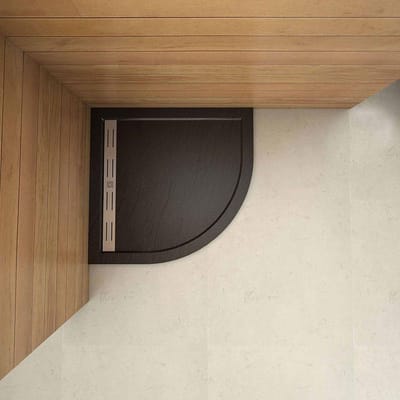 80x80x3cm Kwartronde ronde douchebak douchebak met steeneffect voor douchecabine